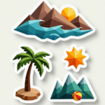 Mountains & Beaches - Sticker Sheet v15